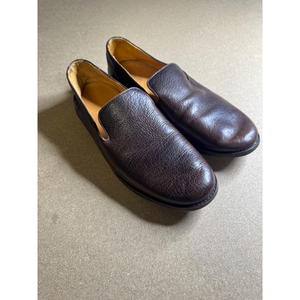 Tecovas The Penny Mahogany Brown Tumbled Leather Loafers Mens 10.5 D Slip On